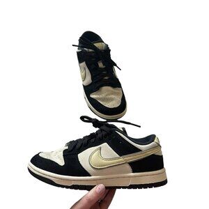 Size 7 - Nike Dunk LX Low Black Suede Team Gold W